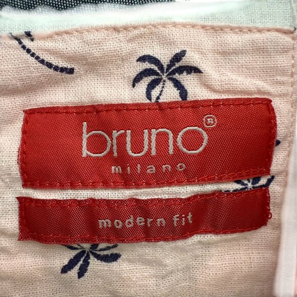 Bruno Milano Modern Fit Pineapple All Over Print Button Down Shirt Men Large - Picture 3 of 8